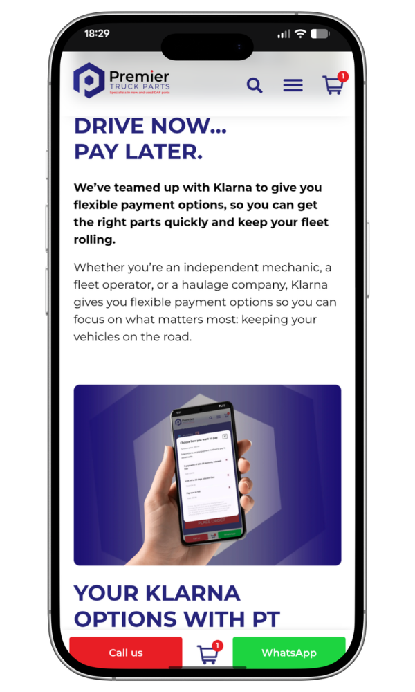 Premier Truck Parts mobile site